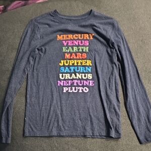 Cat & Jack Planet Names Long Sleeve Shirt - Blue